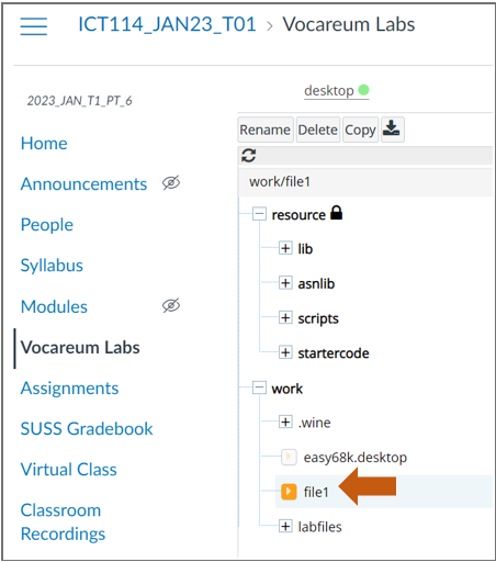 Select file on file tree